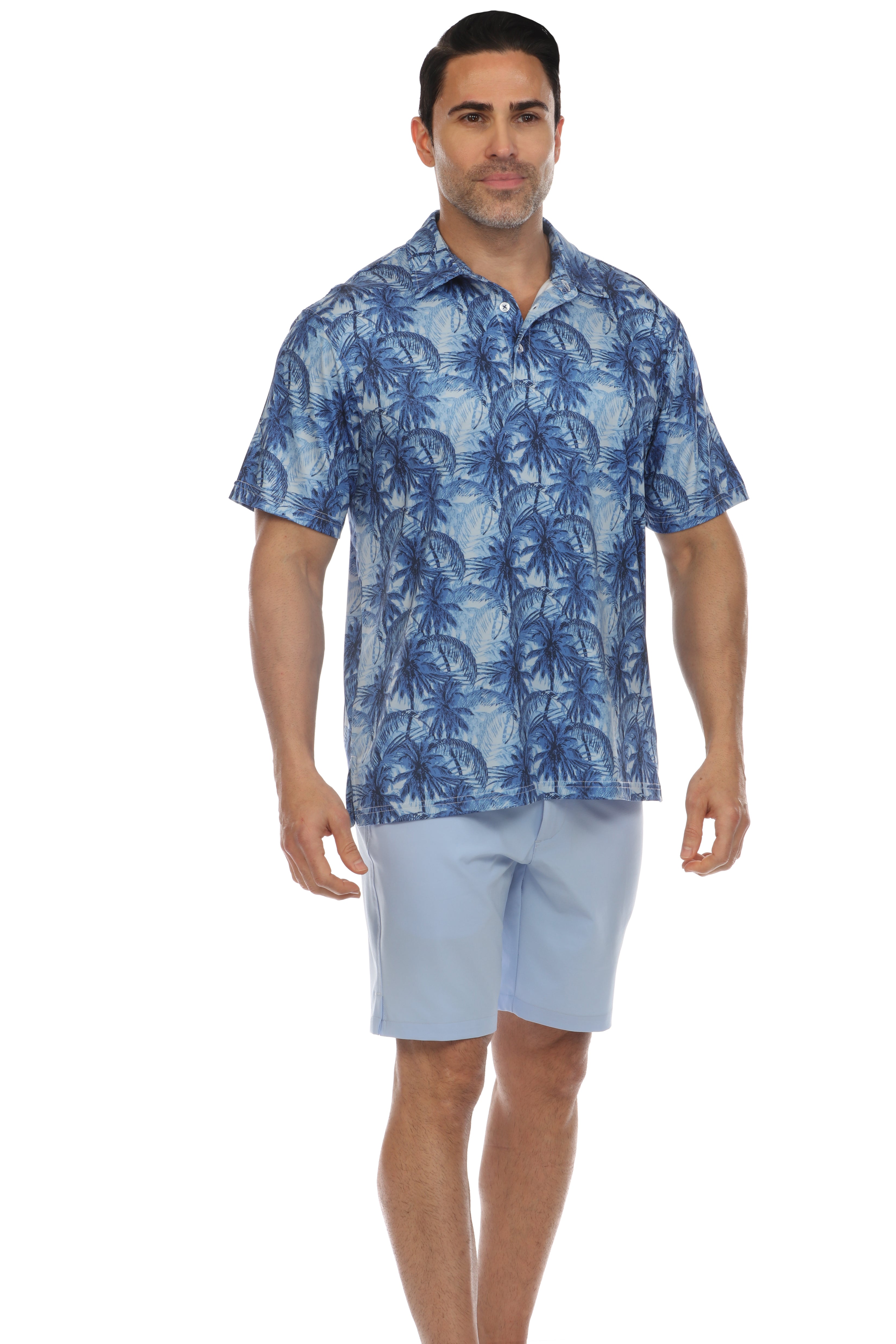 Casual Dry-Fit Polo Shirt Tropical Print