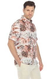 100% Linen Natural Hawaiian Short Sleeve Shirt