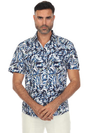 Short Sleeve Zebra Tide Print Shirt