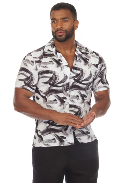 Mojito Men's Stylish Novelty Print Poly Stretch Party Shirt Short