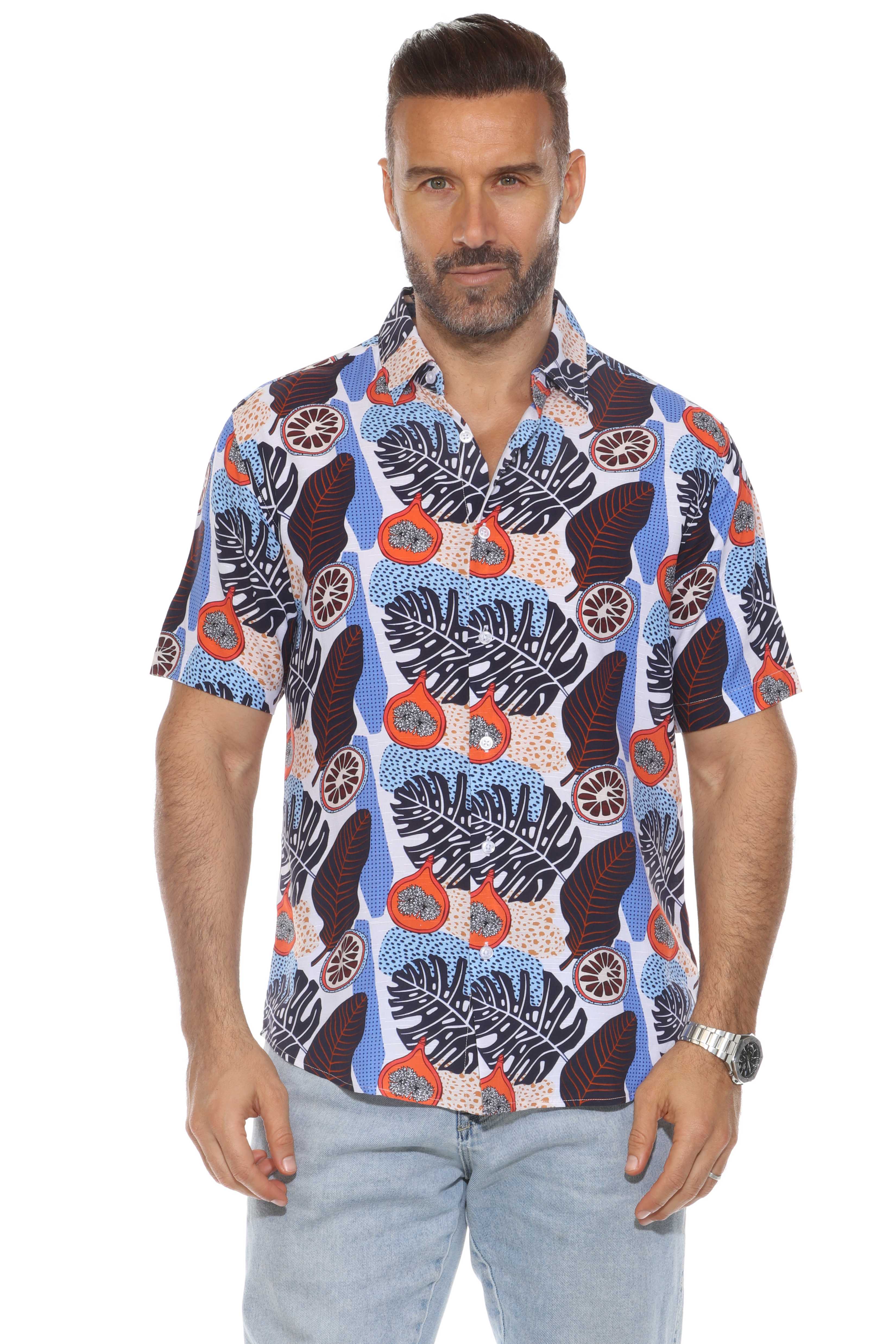 Mojito Retro Print Rayon Shirt Short Sleeve