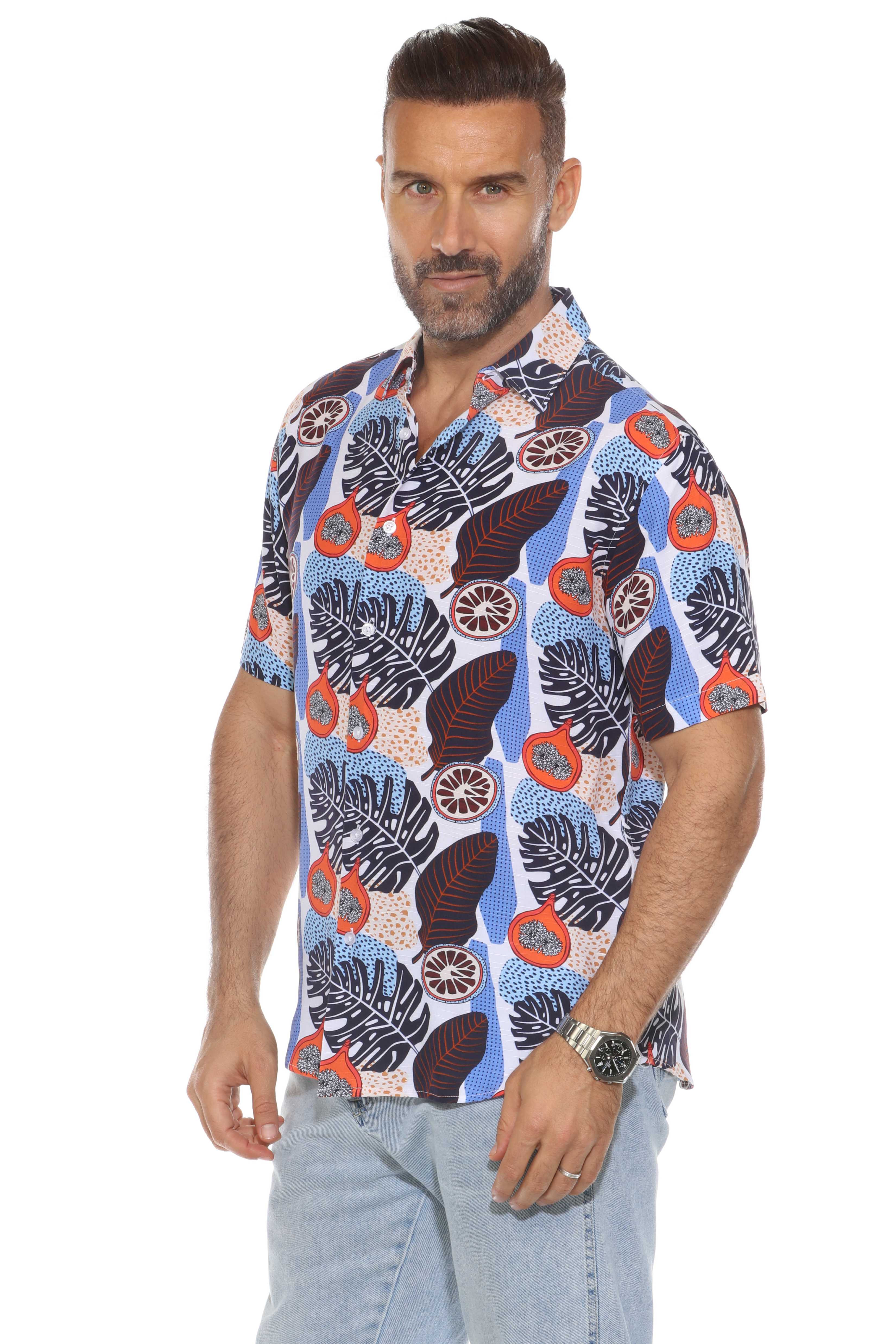 Mojito Retro Print Rayon Shirt Short Sleeve