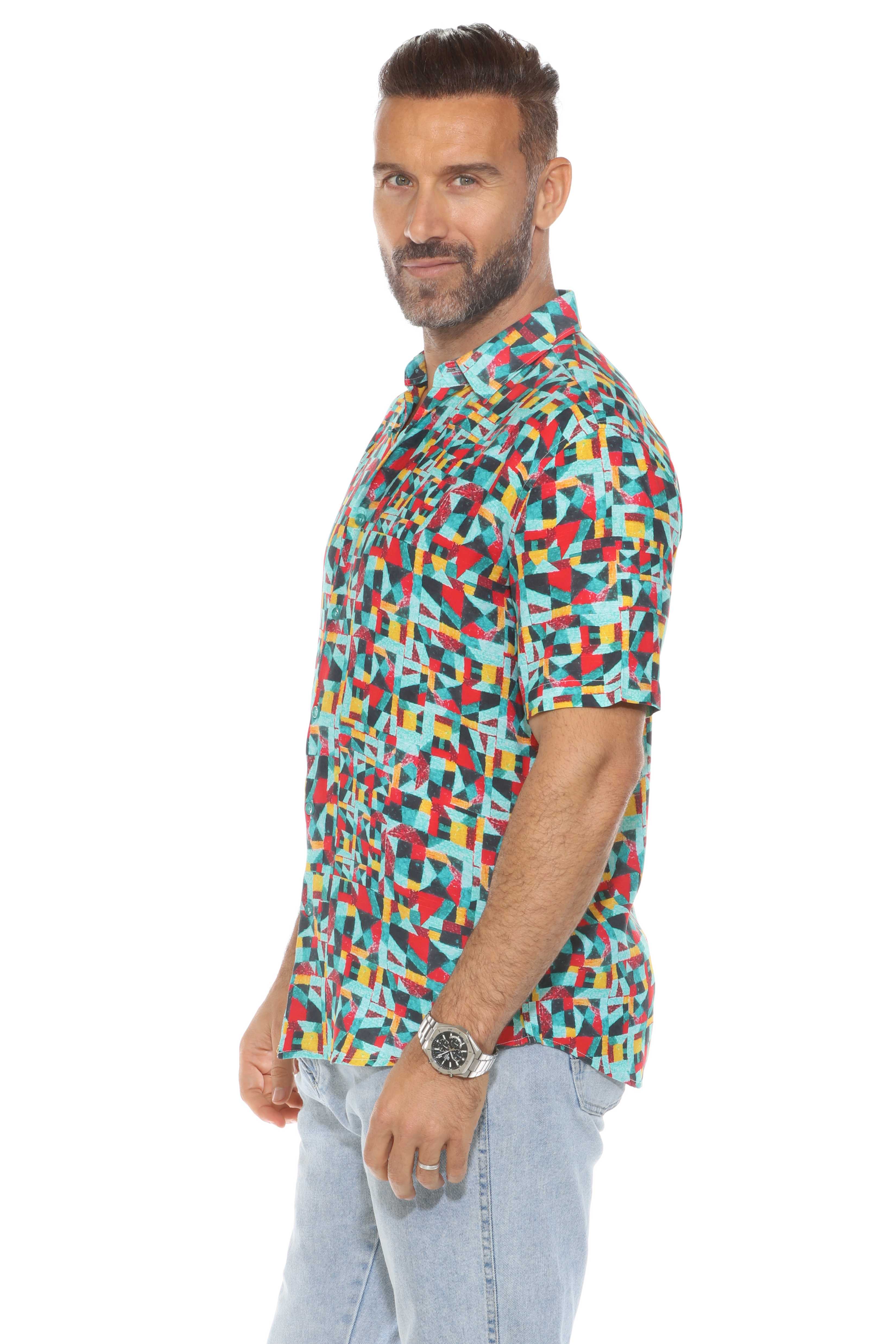 Mojito Retro Print Rayon Shirt Short Sleeve