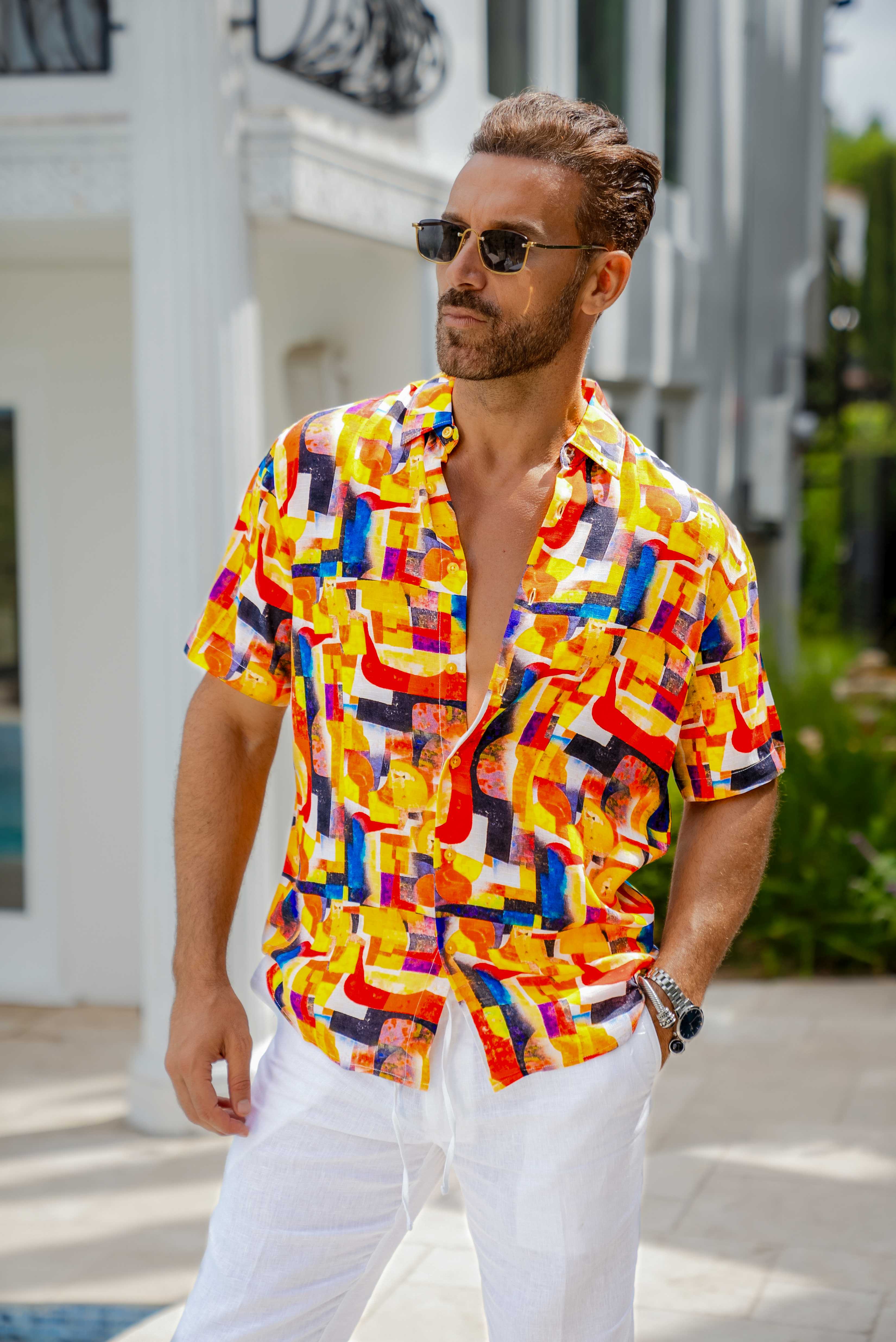 Mojito Retro Print Rayon Shirt Short Sleeve