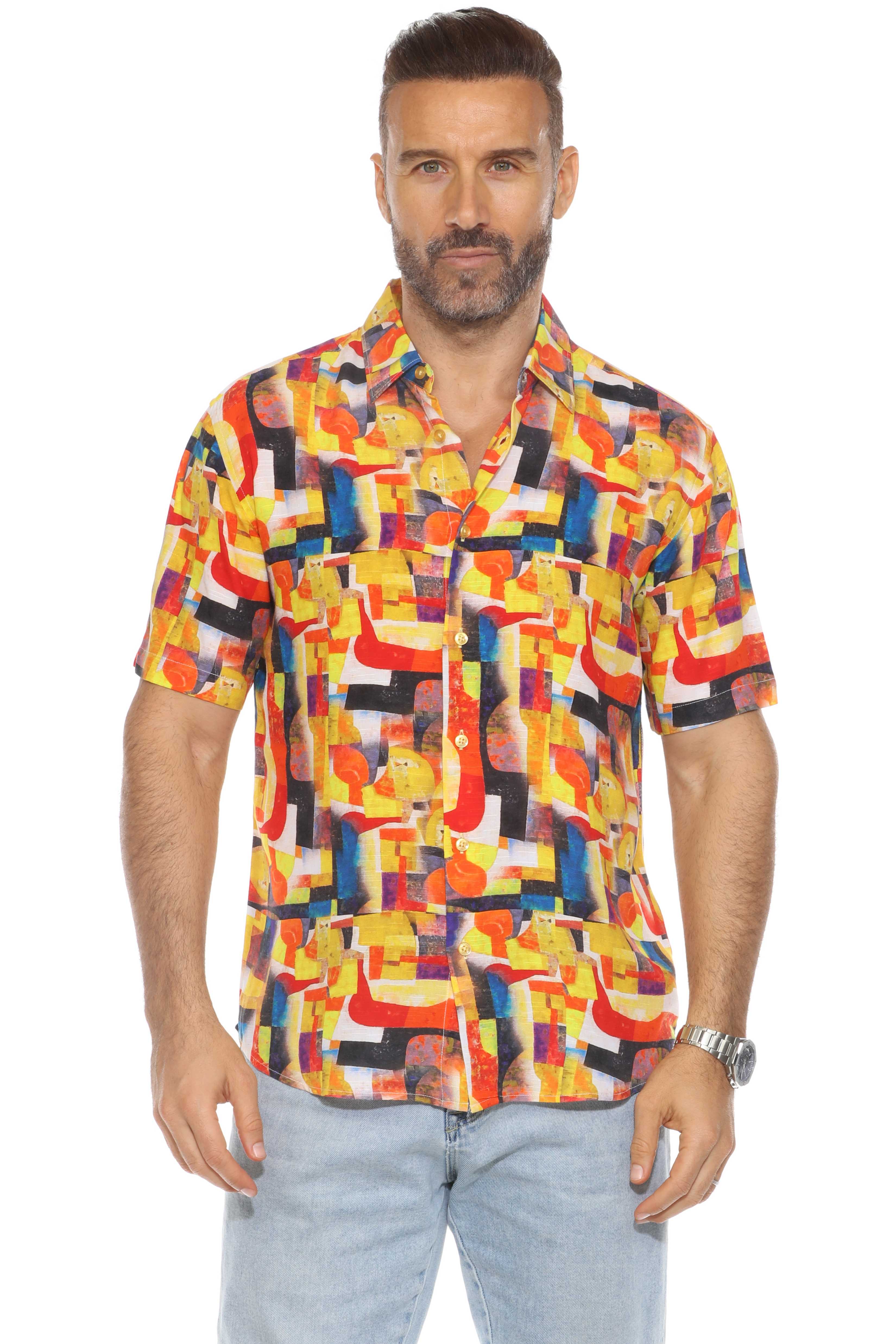 Mojito Retro Print Rayon Shirt Short Sleeve