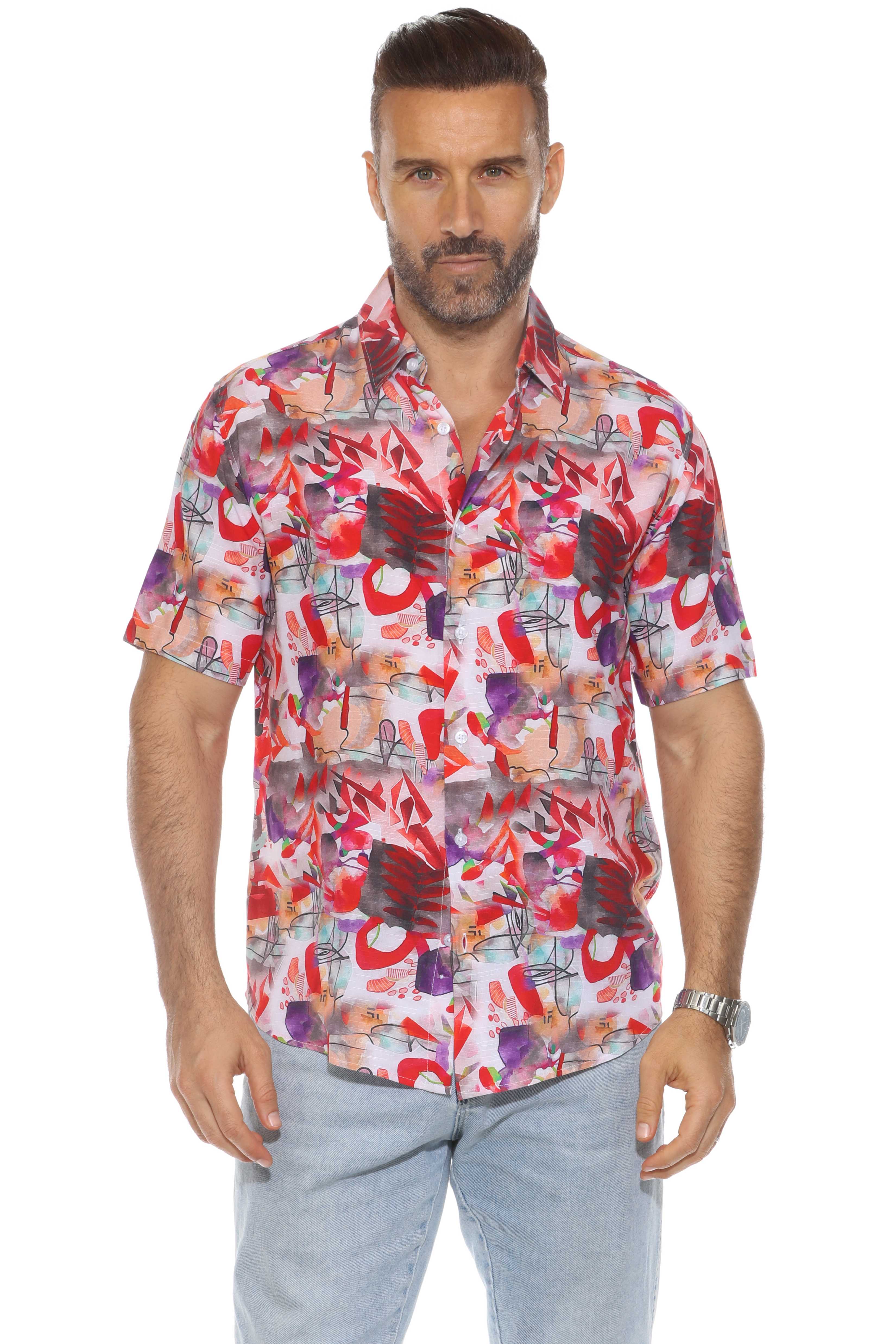 Mojito Retro Print Rayon Shirt Short Sleeve