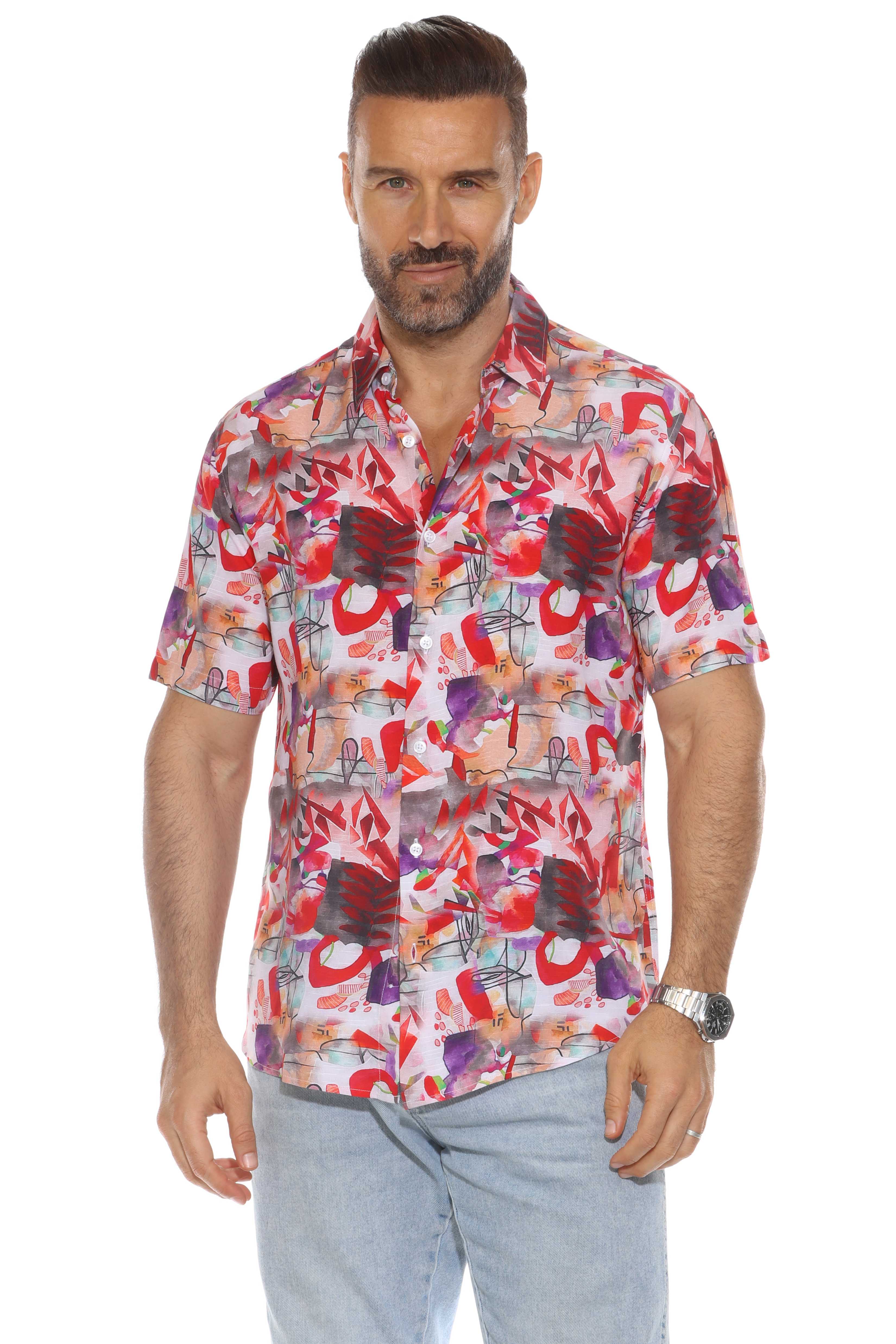 Mojito Retro Print Rayon Shirt Short Sleeve