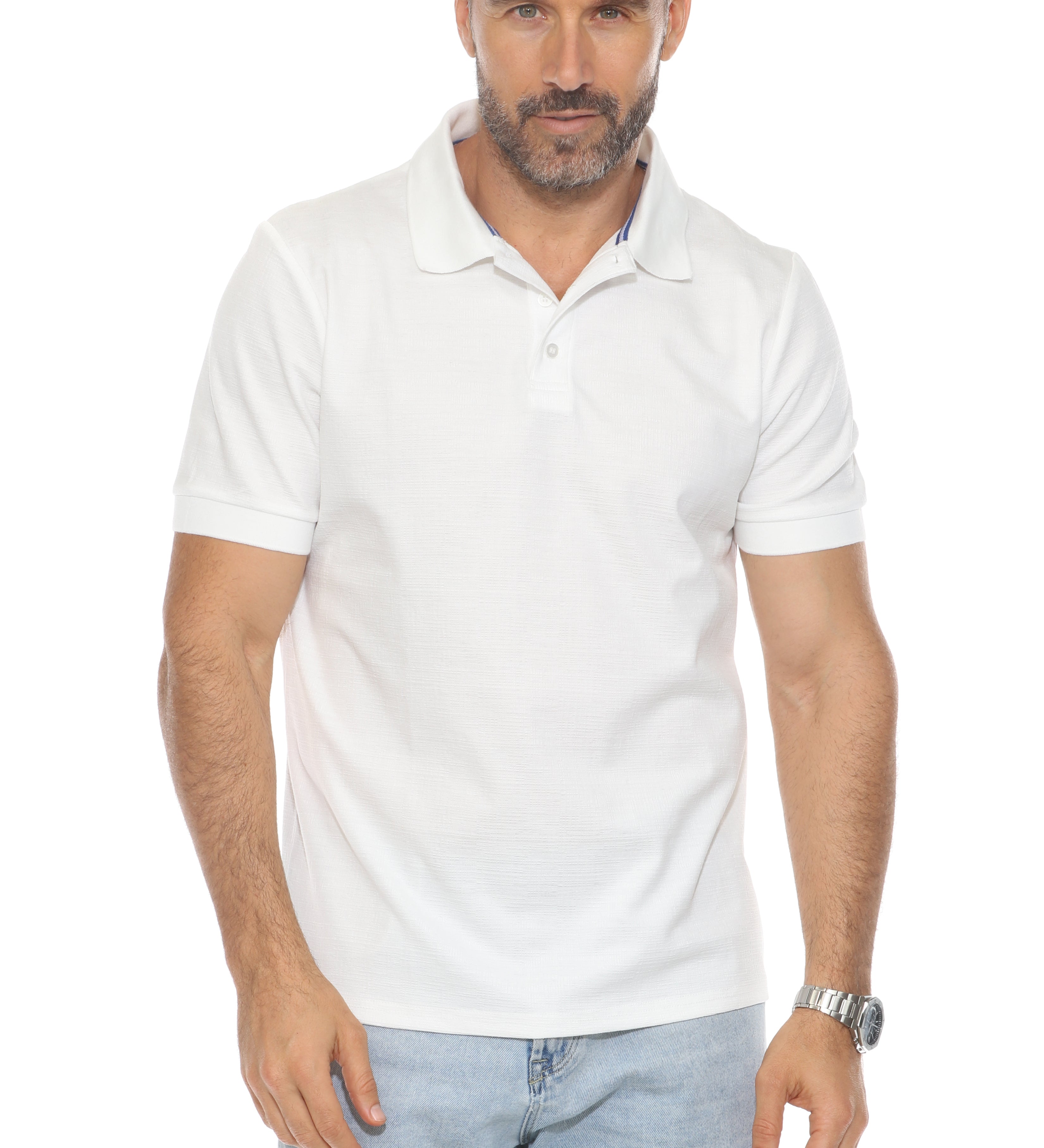 Casual Stylish Textured Polo Shirt