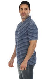 Casual Stylish Textured Stripe Print Polo Shirt