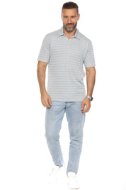 Casual Stylish Textured Stripe Print Polo Shirt