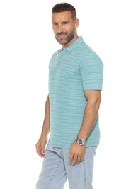 Casual Stylish Textured Stripe Print Polo Shirt