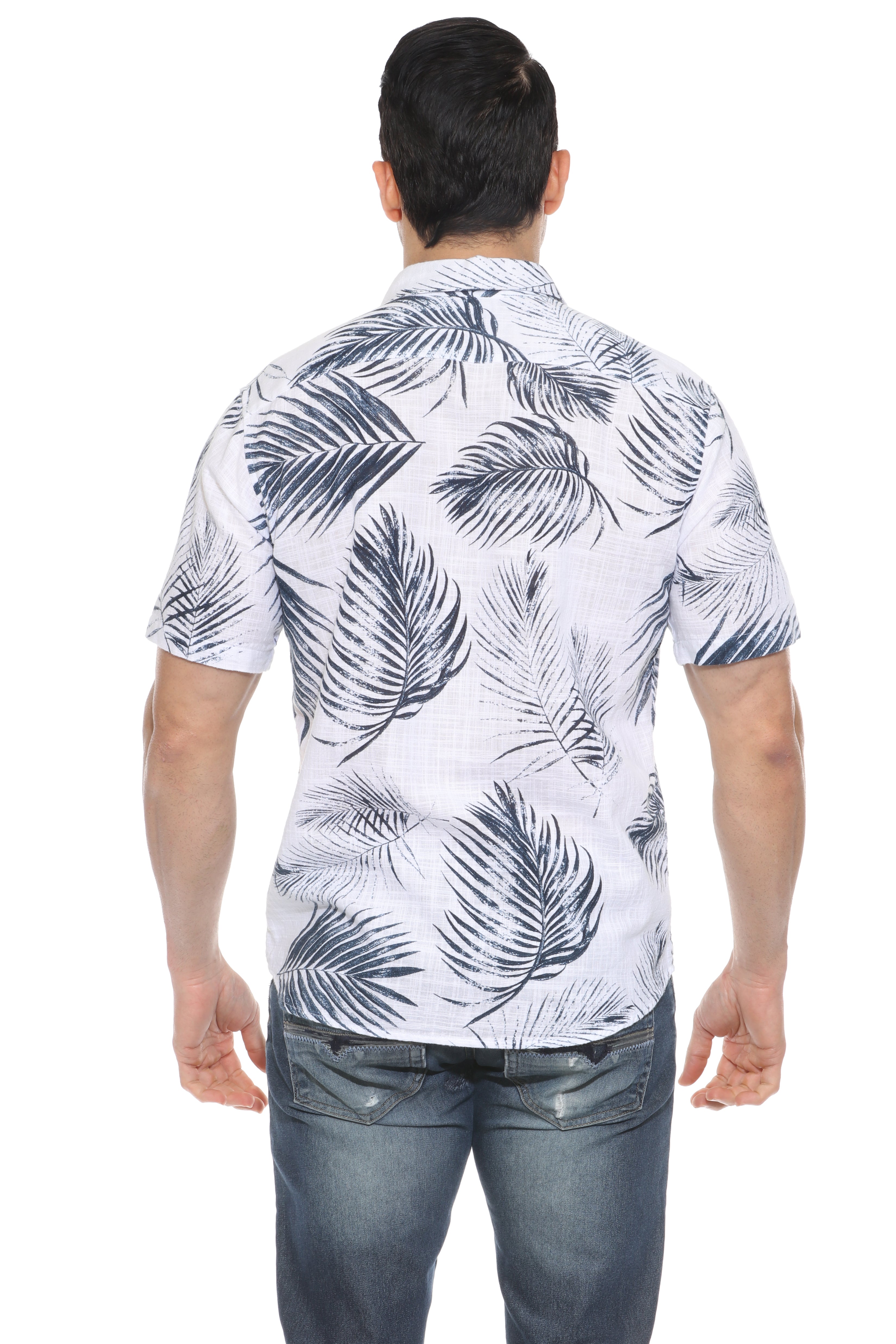 Men's Resort Style Casual Linen Blend Print Shirt