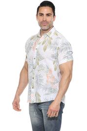 Men's Resort Style Casual Linen Blend Print Shirt