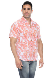 Men's Resort Style Casual Linen Blend Print Shirt