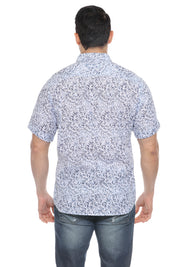 Men's Resort Style Casual Linen Blend Print Shirt