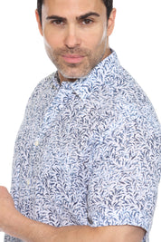 Men's Resort Style Casual Linen Blend Print Shirt