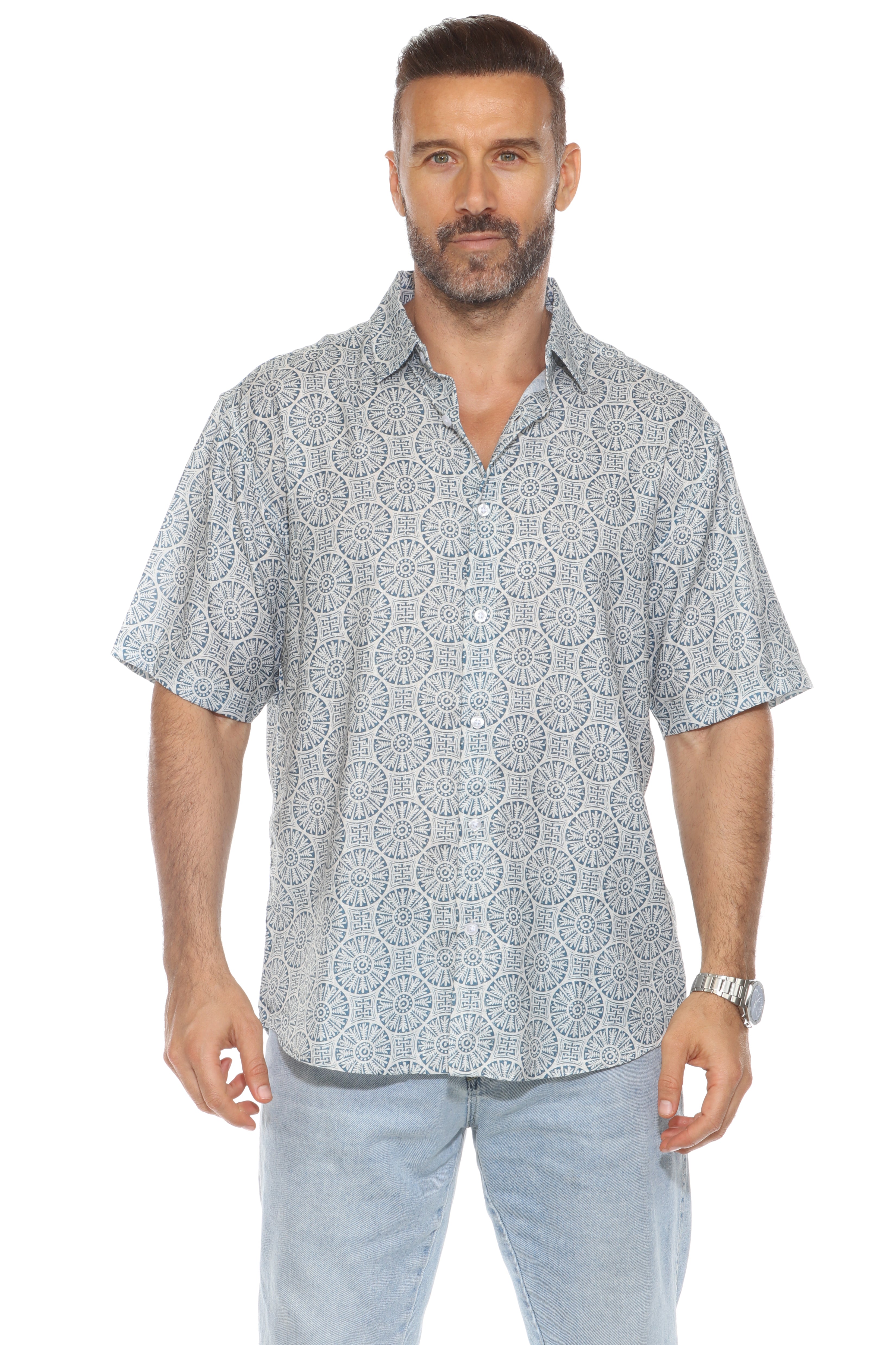 Casual Modern Print Short Sleeve Shirt