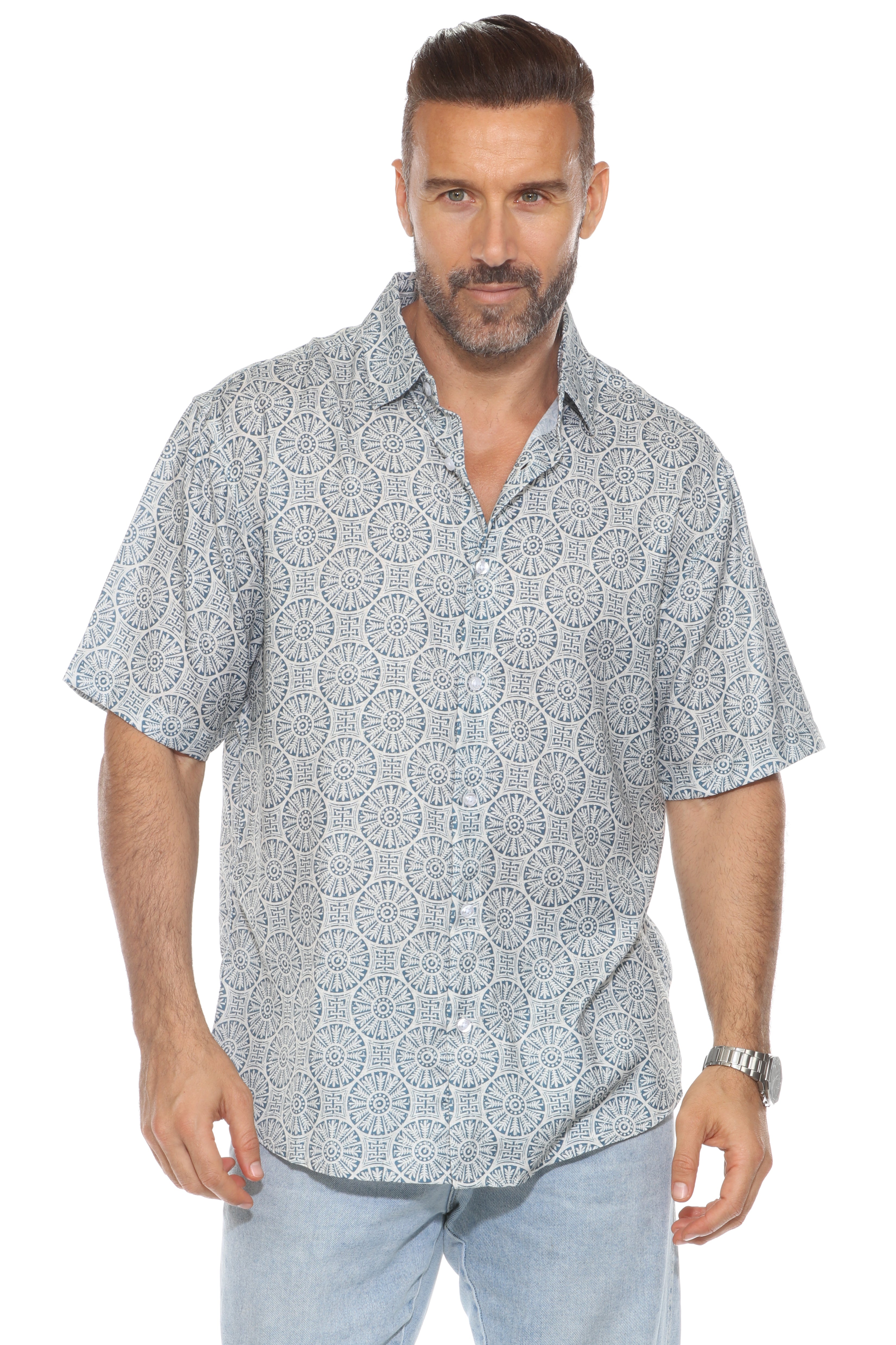 Casual Modern Print Short Sleeve Shirt