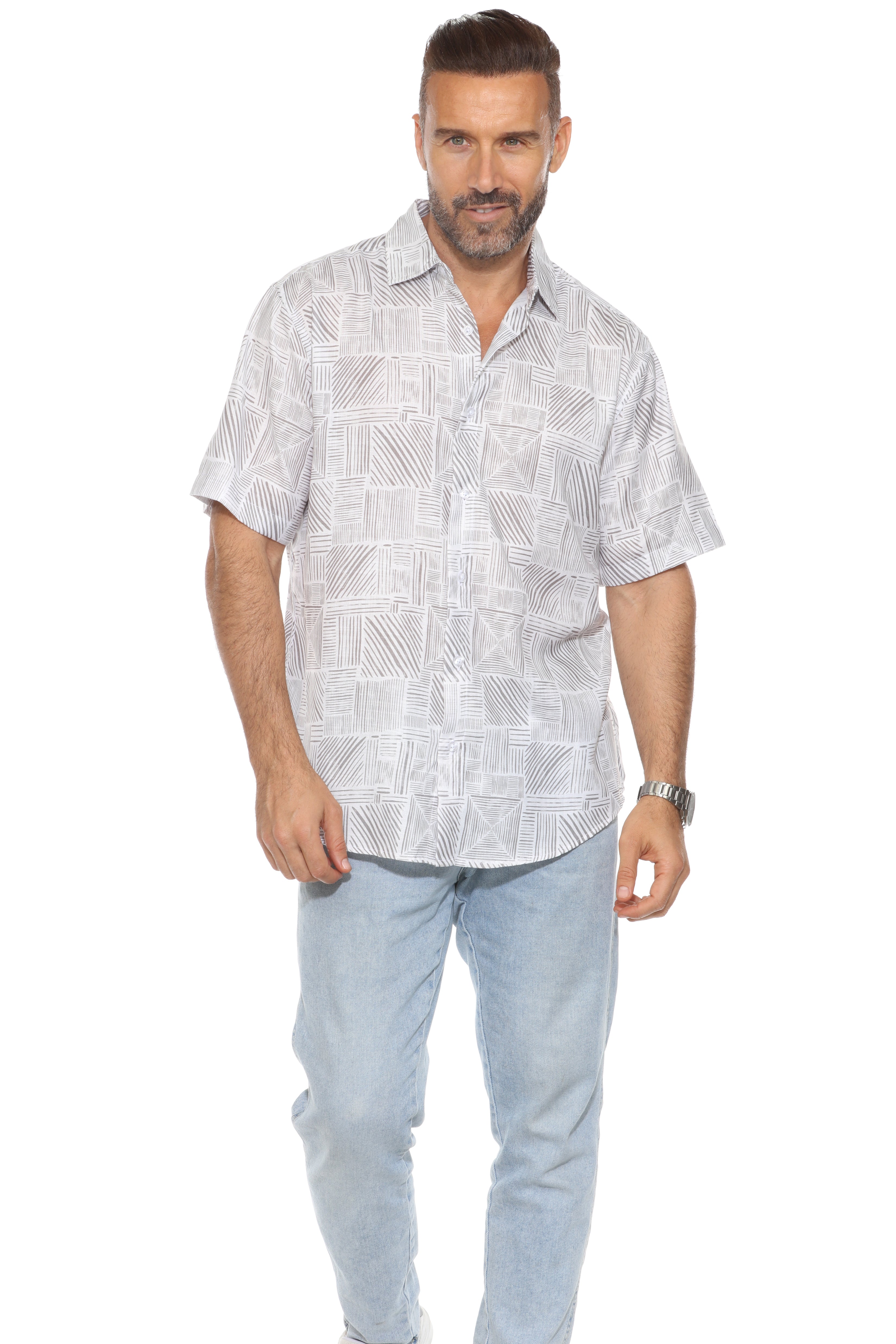 Casual Modern Print Short Sleeve Shirt