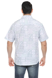 Textured Modern Print Short Sleeve Shirt