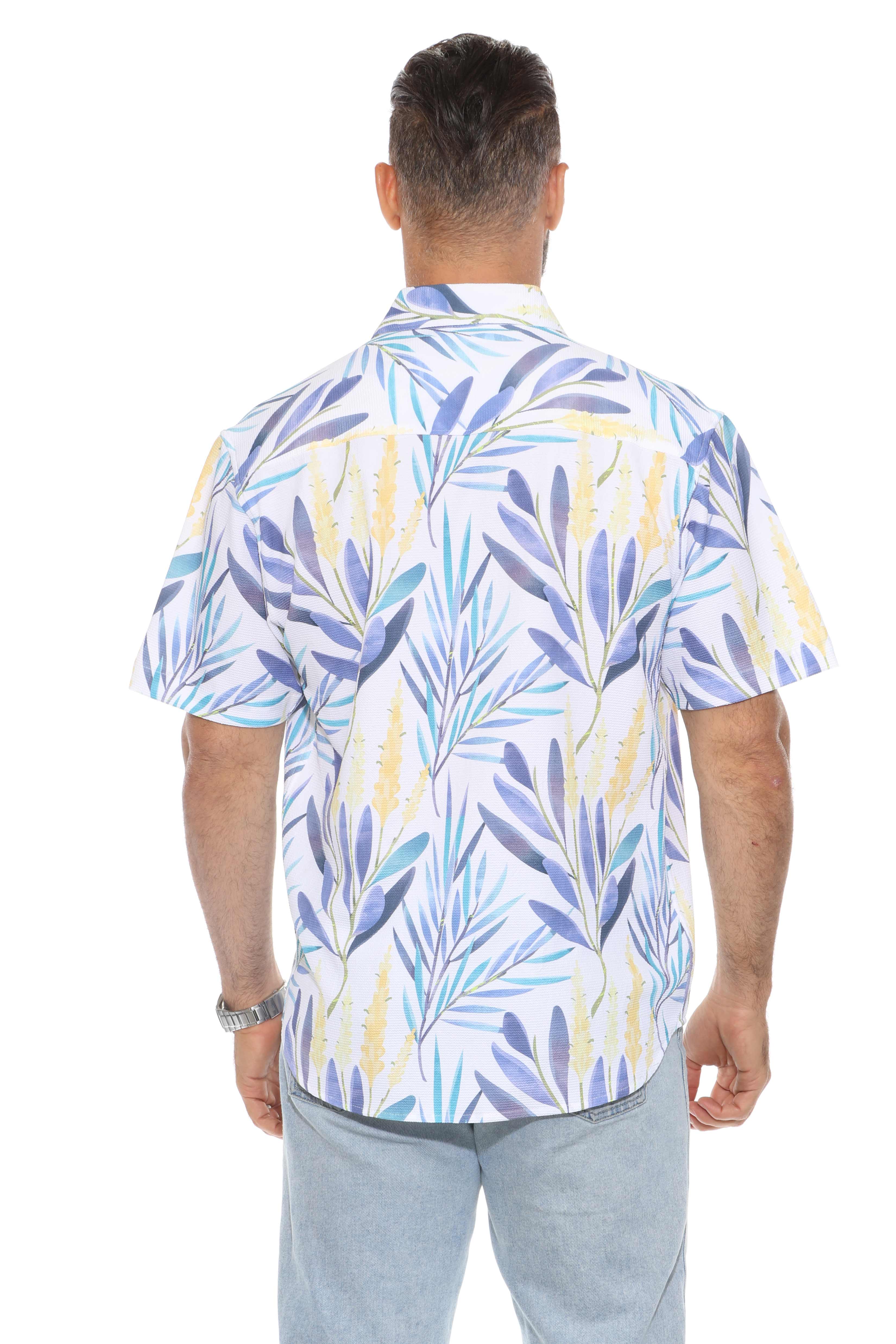 Textured Modern Print Short Sleeve Shirt