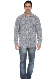 Textured Modern Print Long Sleeve Shirt