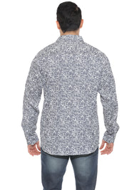 Textured Modern Print Long Sleeve Shirt