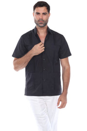 Mojito Collection Men's Traditional Guayabera Shirt Premium 100% Linen Short Sleeve  4 Pocket  Design