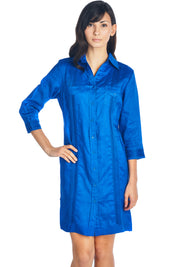 Mojito Women's Guayabera Dress Classic Style Linen Blend 3/4 Sleeve and Button Down