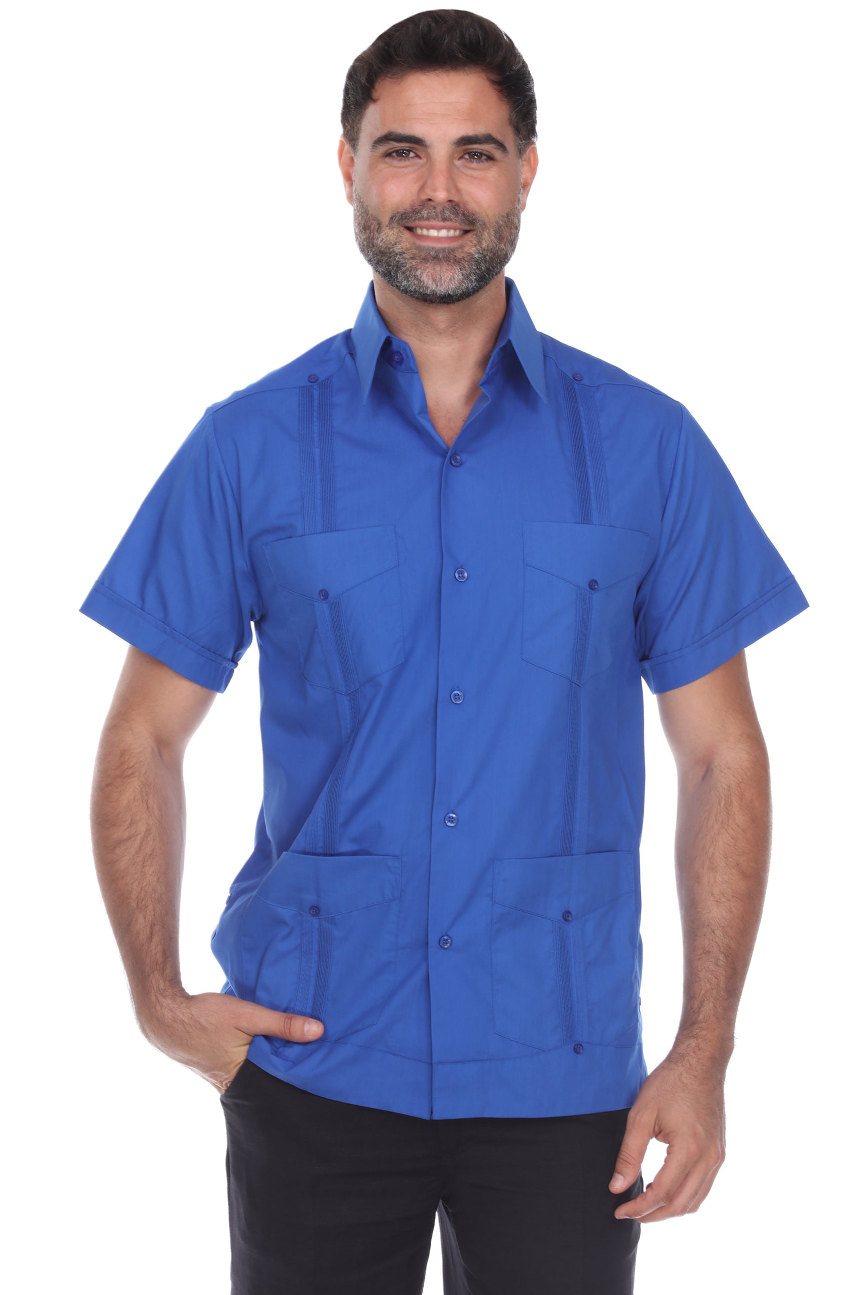 Mojito Collection Guayabera Shirt Classic Poly Cotton Blend Short Sleeve  NCM-1673